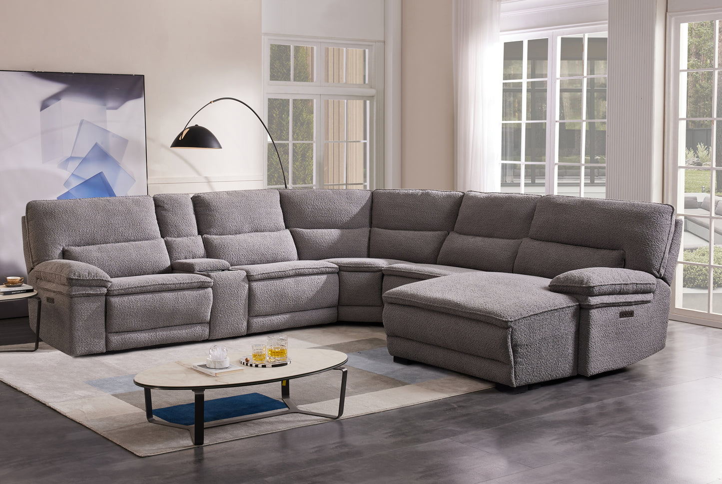 Fancy Teddy Double Power 6PC Reclining Sectional