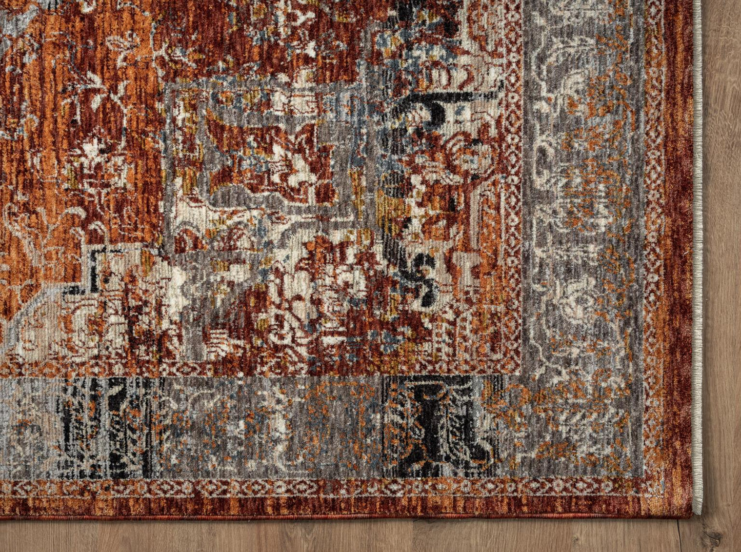 AMELIA RUG COLLECTION (AM01)  (Colors: Charcoal, Rust and Peach)