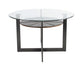 Olsen 5pc Glass Top Table & Upholstered Chairs