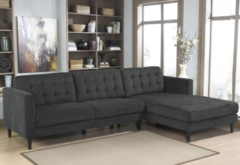 Pewter Stationary 3-piece sectional with Ottoman