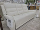 Off-White Top Grain Leather Dual Power Reclining Sofa & Loveseat with USB Port