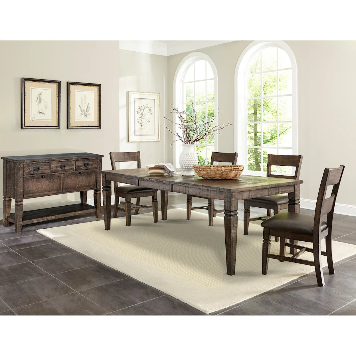 Homestead Adjustable Table, Chairs & Bench (Adjustable Table Top 66-90)