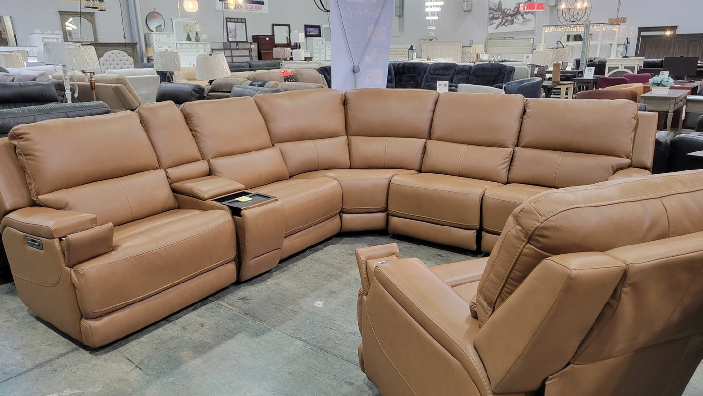 Butternut 6pc Tripple Power Leather Sectional